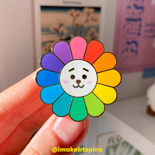 RJ rainbow flower - BTS Enamel pin