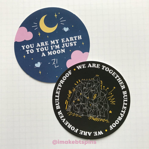 Moon & OT7 - BTS paper sticker