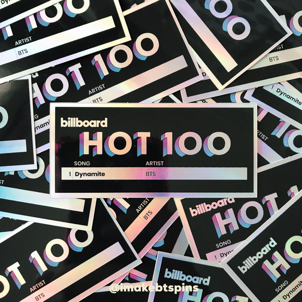 Billboard Hot100 - Bts Holo Sticker – Imakebtspins